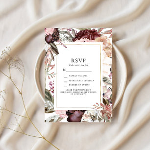 Invitation Jardin enchanté élégant Floral Boho RSVP Invitati