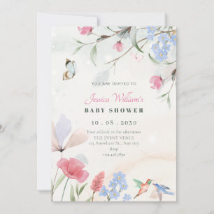 Invitation Jardin esthétique floral baby shower