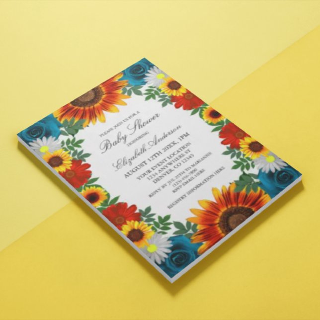 Invitation Jardin Été Baby shower Floral (Créateur téléchargé)