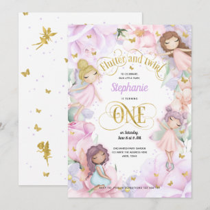 Invitation Jardin Fée thème, Fille 1er anniversaire Invitatio