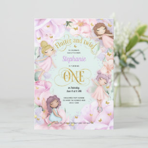 Invitation Jardin Fée thème, Fille 1er anniversaire Invitatio