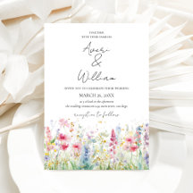 Jardin Fleur Aquarelle Moderne Boho Mariage