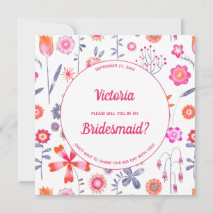 Invitation Jardin Fleur Rose Moderne Soyez Ma Femme D'Accueil