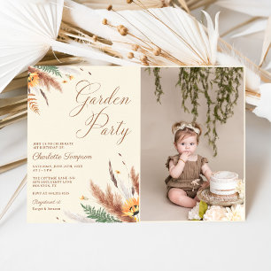 Invitation Jardin Fleur sauvage Floral 1er anniversaire Photo