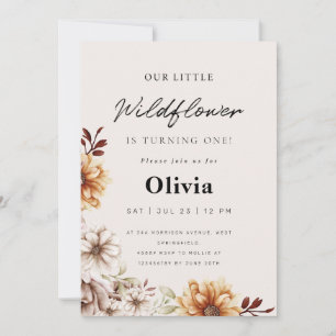 Invitation Jardin fleur sauvage Floral Premier anniversaire