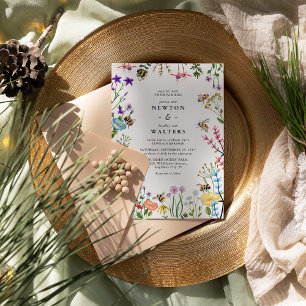 Invitation Jardin Fleur sauvage Whimsical Mariage Boho d'été