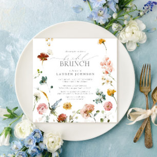Invitation Jardin Fleurs aquarelle Brunch nuptial