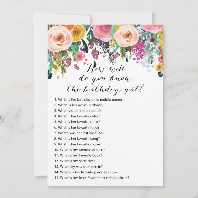 Invitation Jardin floral Anniversaire - Qui sait Anniversaire (Devant)