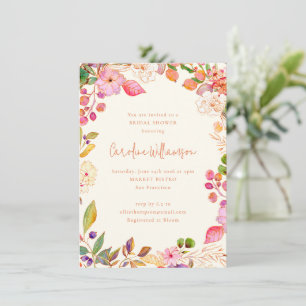 Invitation Jardin Floral Aquarelle Coloré pour une Mariée à l