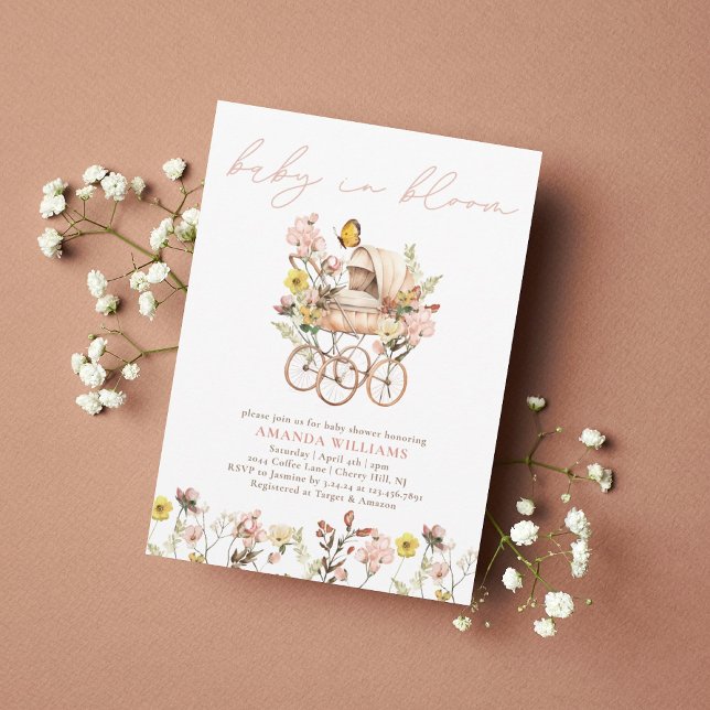 Invitation Jardin Floral Baby dans le Baby shower de fleurs (Créateur téléchargé)
