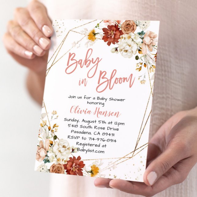 Invitation Jardin Floral bébé dans le Baby shower en fleurs (Créateur téléchargé)
