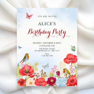Invitation Jardin floral d'anniversaire