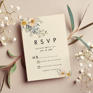 Invitation Jardin floral de fleurs sauvages botaniques RSVP
