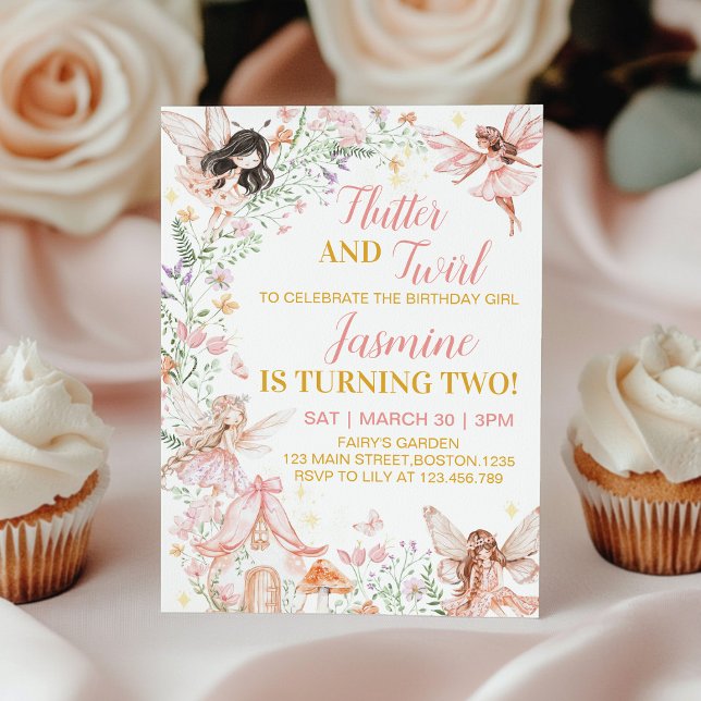Invitation Jardin Floral Fairy Magique Anniversaire (Créateur téléchargé)