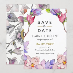 Invitation Jardin floral rose vierge Mariage botanique