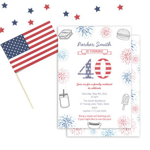 Invitation Jardin informel 40e fête d'anniversaire
