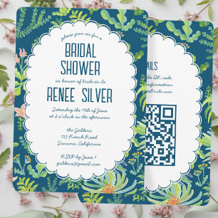Invitation Jardin Jungle Aquarelle QR personnalisé ENTERREME