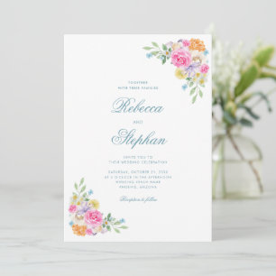 Invitation Jardin lumineux Floral Party Mariage aquarelle