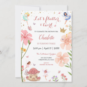 Invitation Jardin magique enchanté Forêt de fées Anniversaire