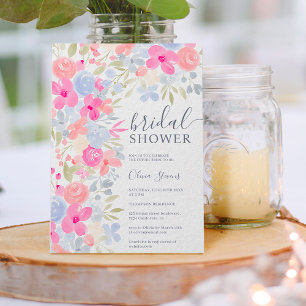 Invitation Jardin pastel fleurs sauvages printemps nuptiale