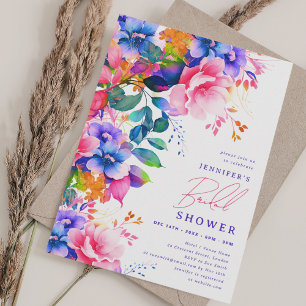Invitation Jardin peint clair Fête des mariées florale