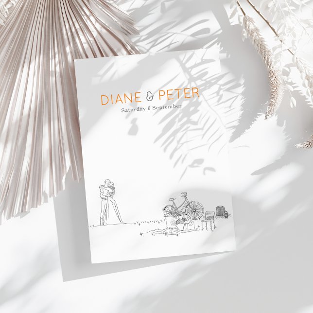 Invitation Jardin Pique-nique minimaliste Mariage noir et bla (Créateur téléchargé)