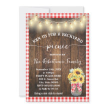 Jardin Pique-nique Party Red Plaid Tournesols