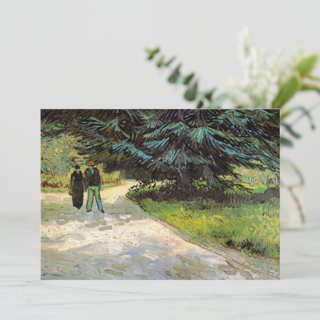 Invitation Jardin public avec couple par Vincent van Gogh (Debout devant)