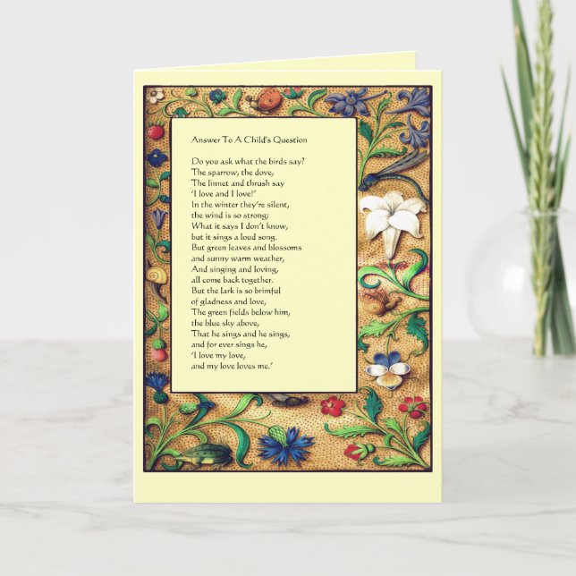 Invitation Jardin Renaissance - Verse pour enfants (Devant)