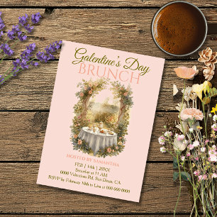 Invitation Jardin Rococo Ensoleillé Brunch Galentine Fleurs T