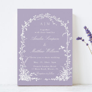 Invitation Jardin Romantique de Lavande avec Arche Botanique
