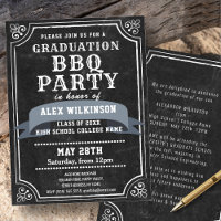 Jardin Rustique Chalkboard BBQ Party Simple GRAD