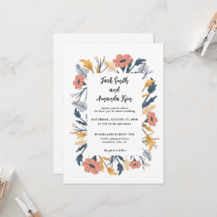 Invitation Jardin Rustique Fleur sauvage Floral Mariage