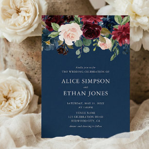 Invitation Jardin rustique Mariage de automne bleu Bourgogne