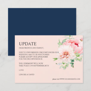 Invitation Jardin sauvage   Dahlia Peony Pink MARIAGE MISE À 