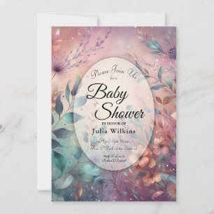 Invitation Jardin Secret dans la Lumière du Soir Baby Shower