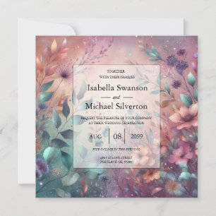 Invitation Jardin secret en soirée Mariage lumineux