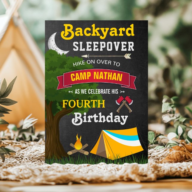 Invitation Jardin Sleepover Camping Anniversaire Fête (Créateur téléchargé)