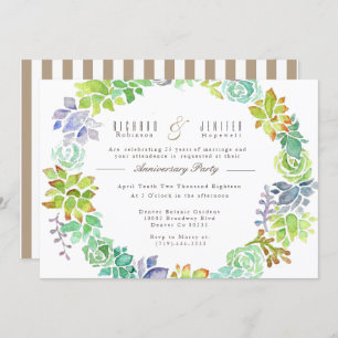 Invitation Jardin Succulent   Fête de l'anniversaire de l'aqu