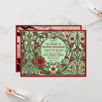 Invitation Jardin vintage Art nouveau Mariage