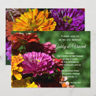 Invitation Jardin Zinnia Flowers Mariage