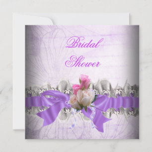 Invitation Jarretière en dentelle blanche pour mariage rose v