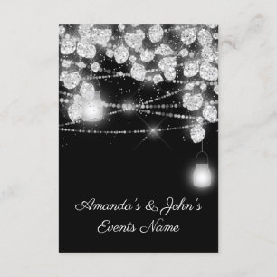 Invitation Jars de lumières de mariage gris noir blanc paille