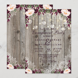 Invitation Jarve de Lumières en Bois et Ficelle Rustique pour