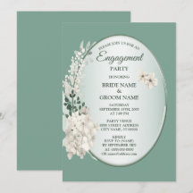 Jasmine Floral Vert Géométrique Fête de Fiançaille