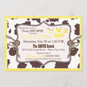 Invitation Jaune Baby shower Tutu