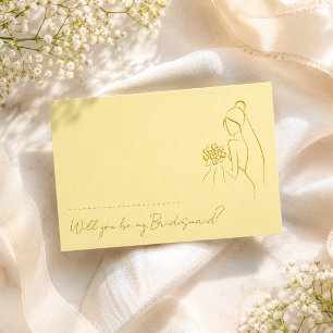 Invitation Jaune Beurre Veux-tu être ma demoiselle d'honneur 
