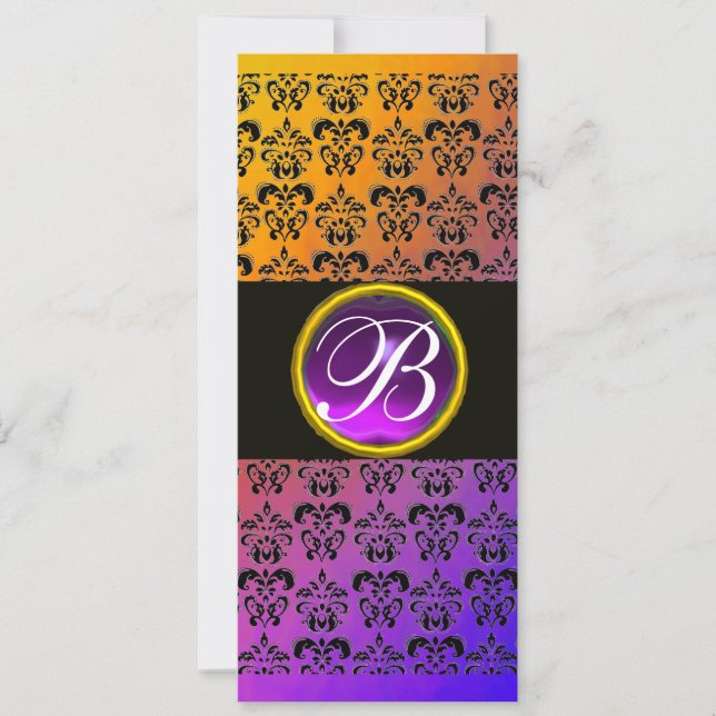 INVITATION JAUNE BLACK PURPLE DOMMASK AMÉTHYST MONOGRAM (Devant)