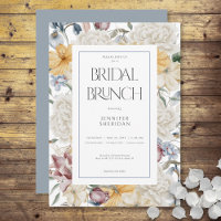Jaune Bleu & Blanc Floral Blanc Brunch de Mariage