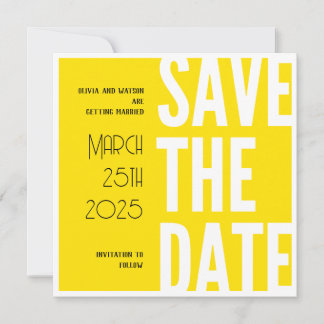 Invitation Jaune clair Enregistrer la date